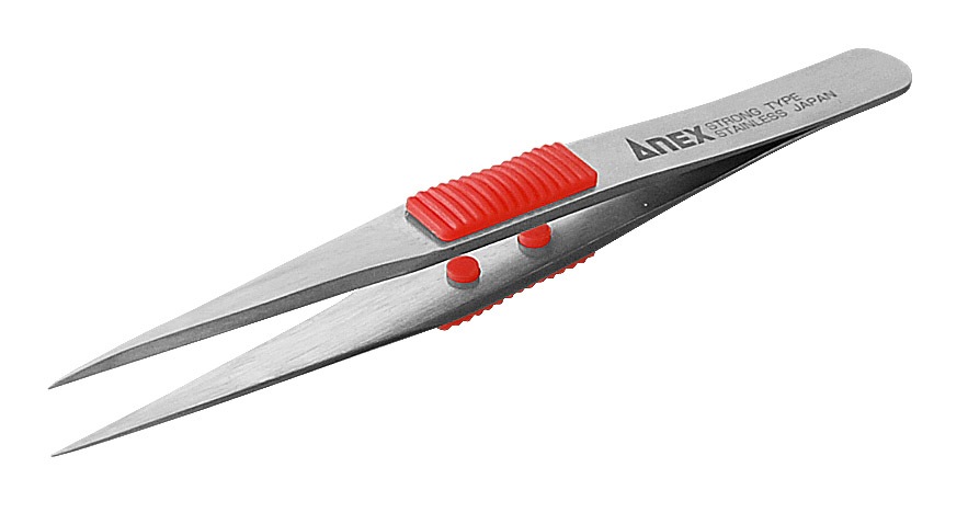 ANＥX アネックス ラバーグリップ付ステンレスピンセット No.210 強力型 120mm