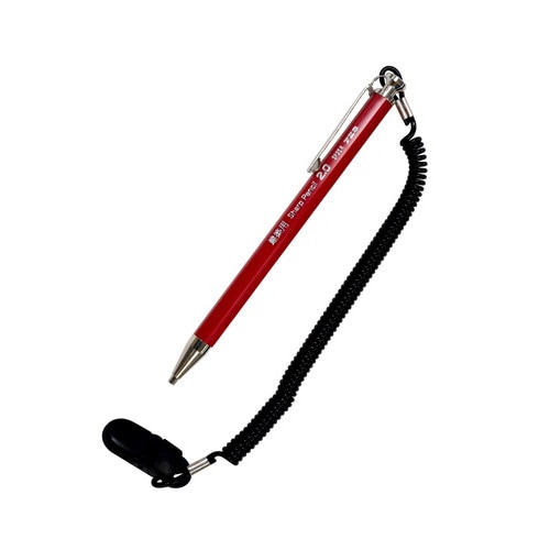 フエキ 建築用シャープペンシル 2.0mm 落下防止コイル付 赤 SPC20R-H