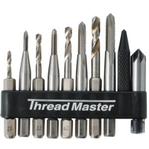 ミツトモ ThreadMaster 六角軸ポイントタップと下穴ドリル 10本