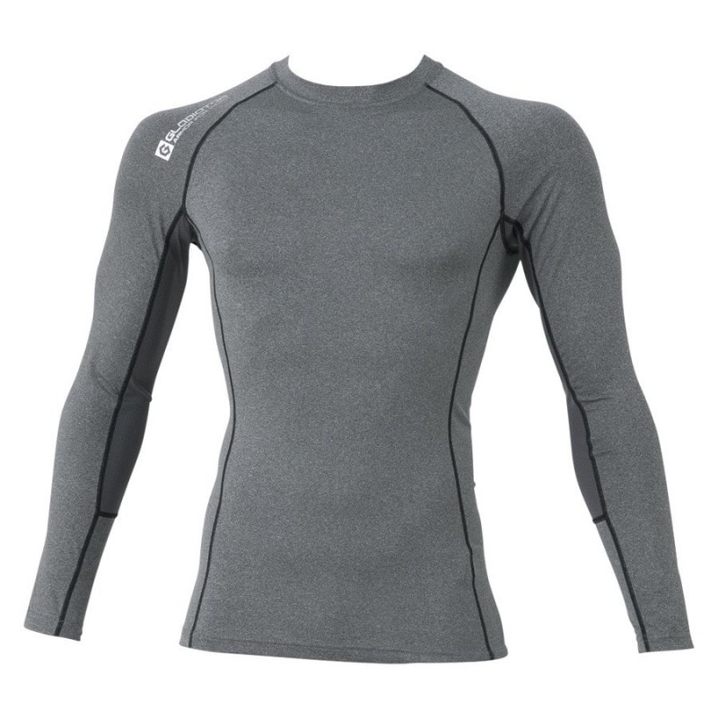 グラディエーター コンプレッションシャツ ハイブリッドパワーサポート Ｇ1108 モクグレー ＬＬ