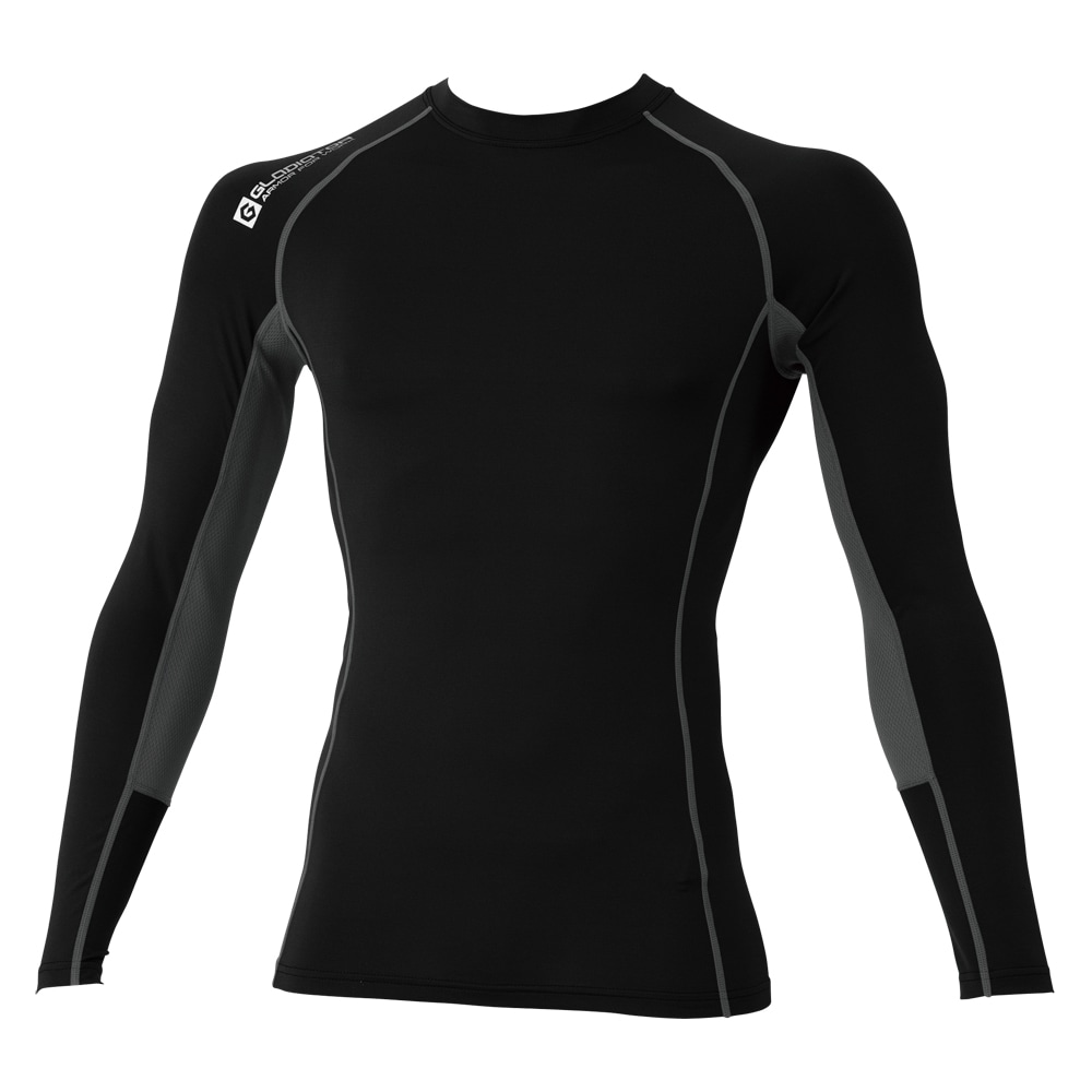 グラディエーター コンプレッションシャツ ハイブリッドパワーサポート Ｇ1108 ブラック Ｌ