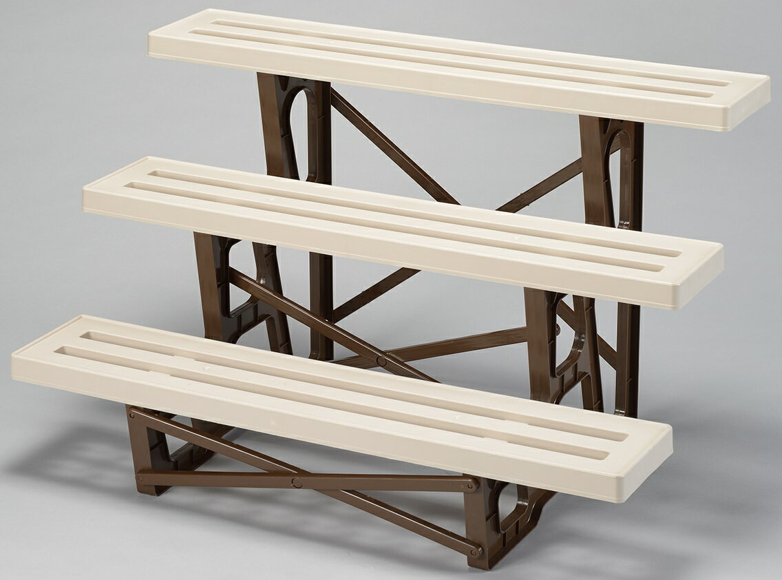 2台まで1個口　外山産業 フラワースタンド マロン 3段 幅90cm 奥行56cm