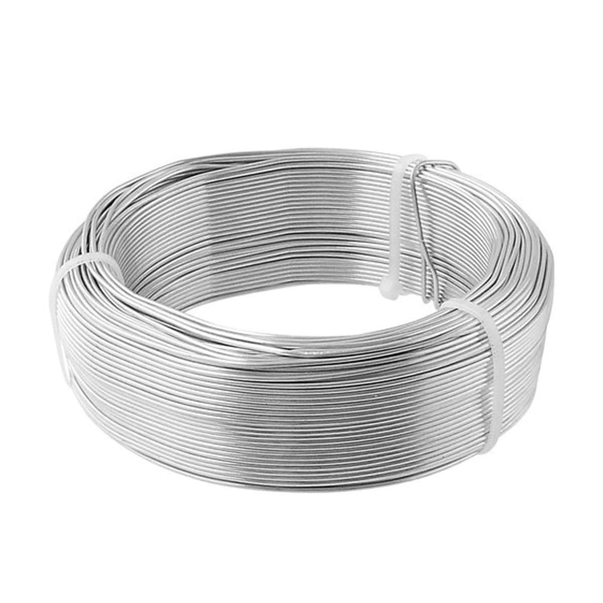 自然作 アルミ 盆栽 針金 白 150g 直径1.0mm アークランズ