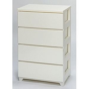 【送料無料】JEJ カラースタイルチェスト4段 ホワイト