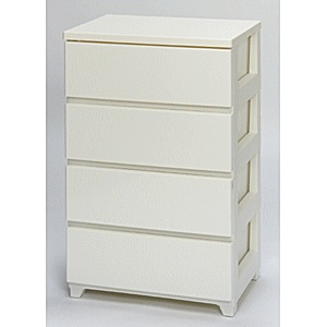 送料無料】JEJ カラースタイルチェスト4段 ホワイト | 収納・家具,衣類