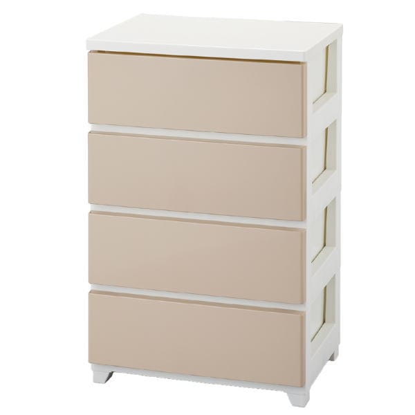 【送料無料】JEJ カラースタイルチェスト 4段 ホワイトベージュ 400718