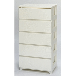 送料無料】JEJ カラースタイルチェスト5段 ホワイト 【大型便・時間