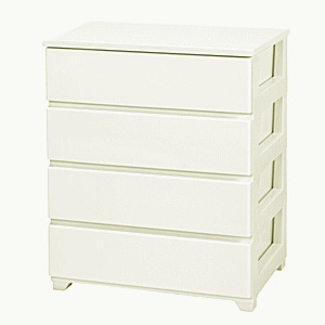 【送料無料】JEJ カラースタイルチェストワイド4段 ホワイト 【大型便・時間指定不可】