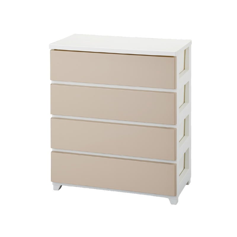 【送料無料】JEJ カラースタイルチェスト ワイド4段 ホワイトベージュ 403061 【大型便・時間指定不可】