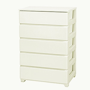 【送料無料】JEJ カラースタイルチェストワイド5段 ホワイト 【大型便・時間指定不可】