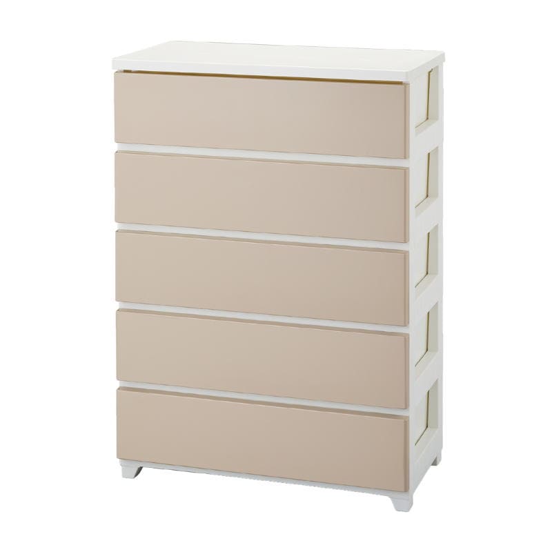【送料無料】JEJ カラースタイルチェスト ワイド5段 ホワイトベージュ 404068 【大型便・時間指定不可】