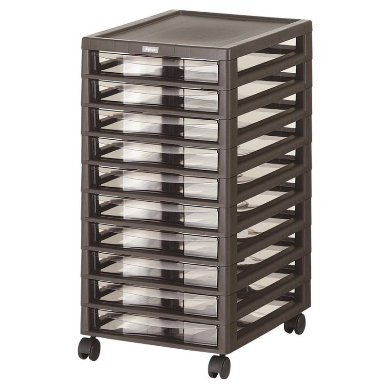 【送料無料】JEJ アプロス B4 浅型 10段 ダークブラウン 1020247