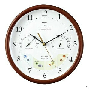 【送料無料】EMPEX エンペックス ウェザーパル電波時計 1台4役 BW-873