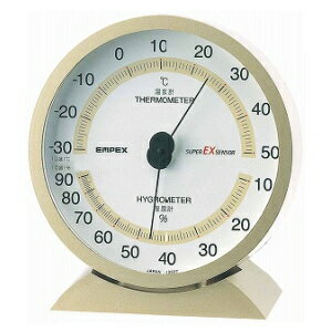 メーカー欠品中 次回7月上旬入荷予定です EMPEX エンペックス スーパーEX 高品質 温湿度計 シャンパンゴールド EX-2718