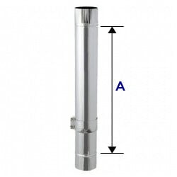 【送料無料】ホンマ製作所　ステンレス煙突　ハゼ折りシングル　ステンレス スライドL φ106mm 【700～1100mm】