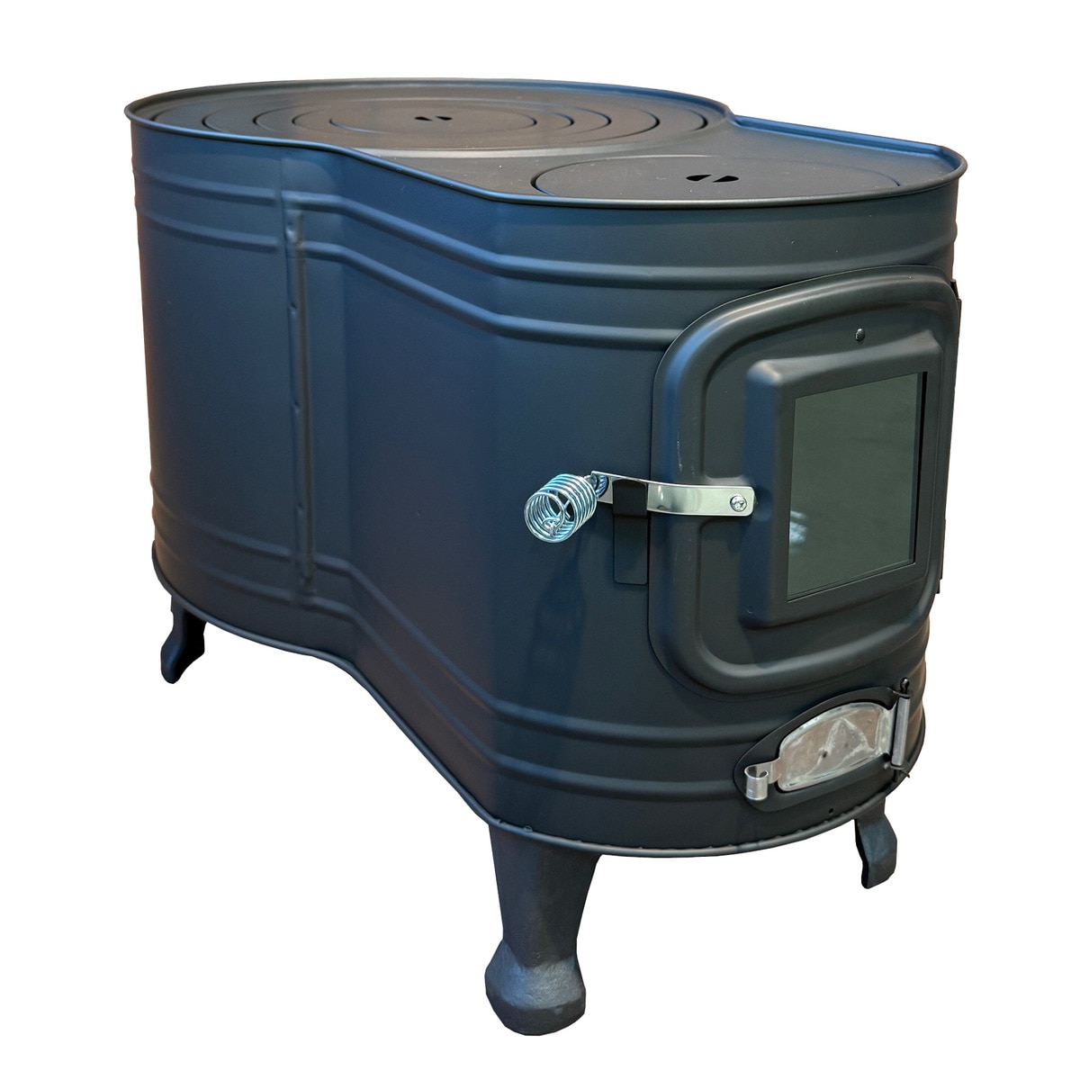 【送料無料】ホンマ製作所 薪ストーブ ステンレス黒耐熱 窓付 時計型 ASW-60B