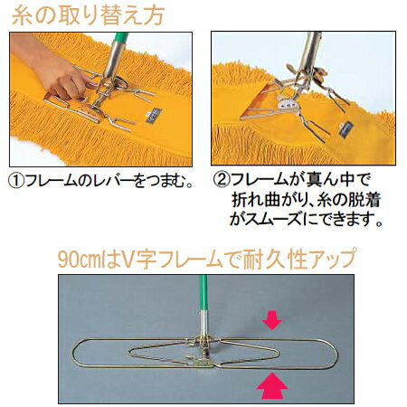 テラモト(TERAMOTO) ホールモップ 90cm (030113-003) 10本入 日用品・文房具・手芸用品 テラモト⁄TERAMOTO ホールモップ 90