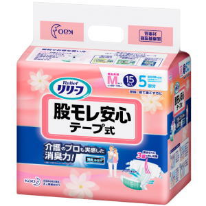 花王　リリーフ　股モレ安心テープ式　Ｍ　15枚入