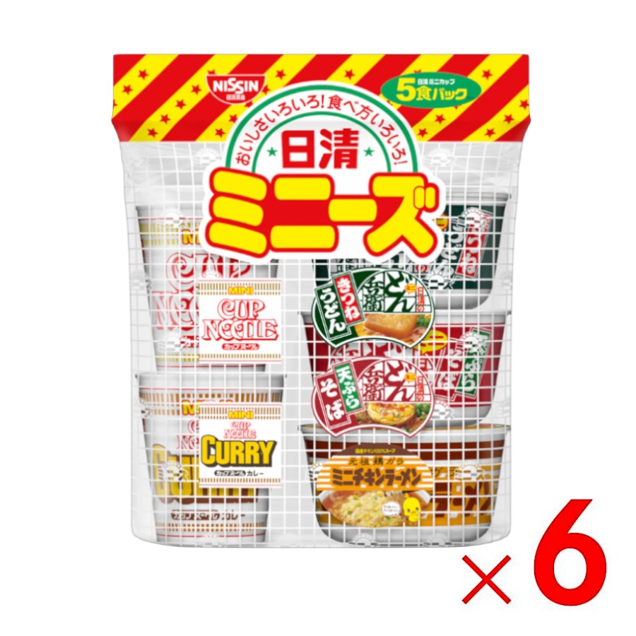 【送料無料】4箱まで1個口 日清 ミニーズ 東 ミニカップ 5食パック×6袋 ［ケース販売］