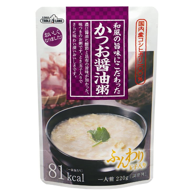 6ボールまで1個口 テーブルランド 和風の旨みにこだわったかつお醤油粥 220ｇ ×12個  ボール販売