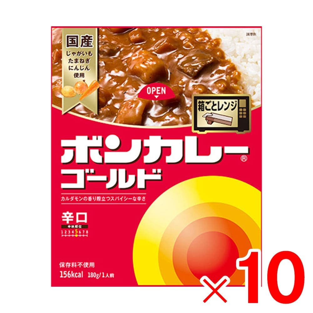 9ボールまで1個口 大塚食品 ボンカレーゴールド 辛口 180g ×10個 ボール販売