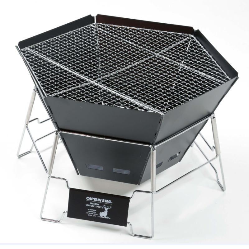 【送料無料】CAPTAIN STAG キャプテンスタッグ CSブラックラベル ヘキサステンレスファイヤグリル UG-50