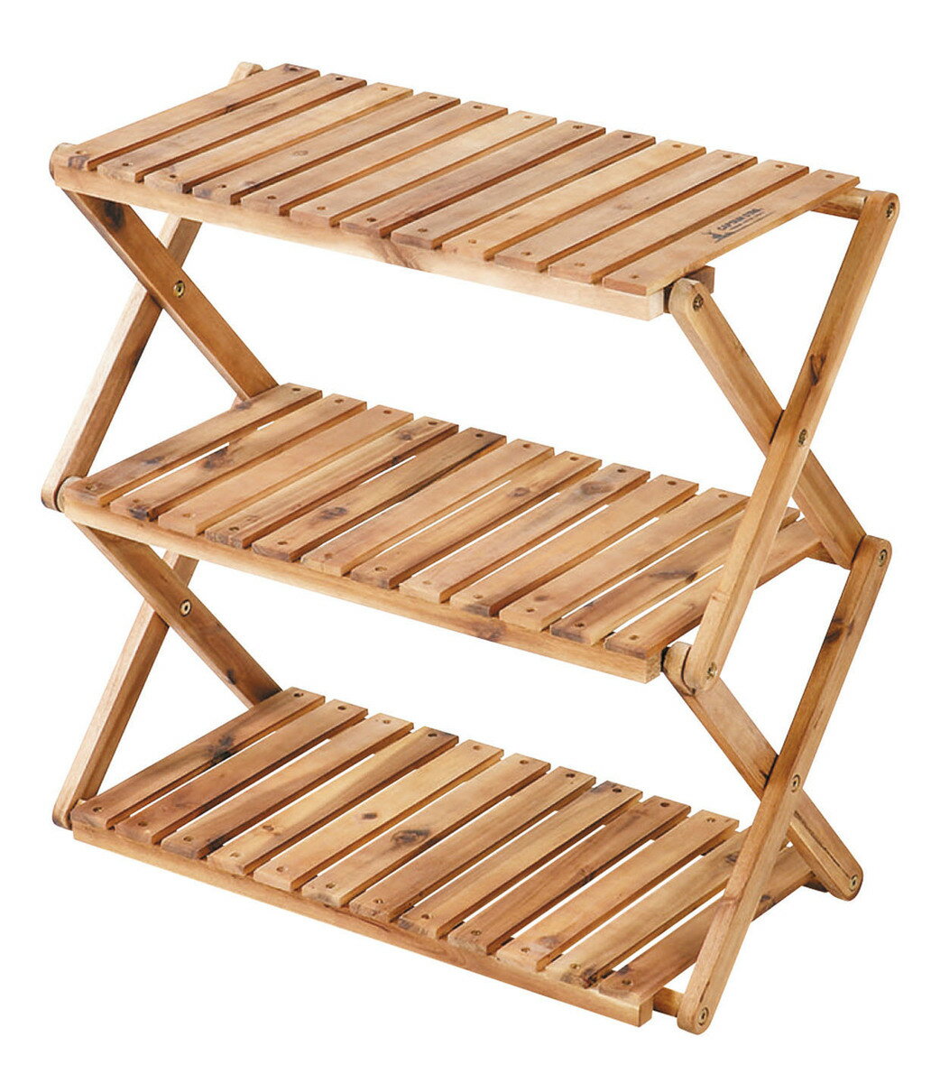 【送料無料】キャプテンスタッグ CSクラシックス 木製3段ＭＯＶＥラック 600 UP-2581