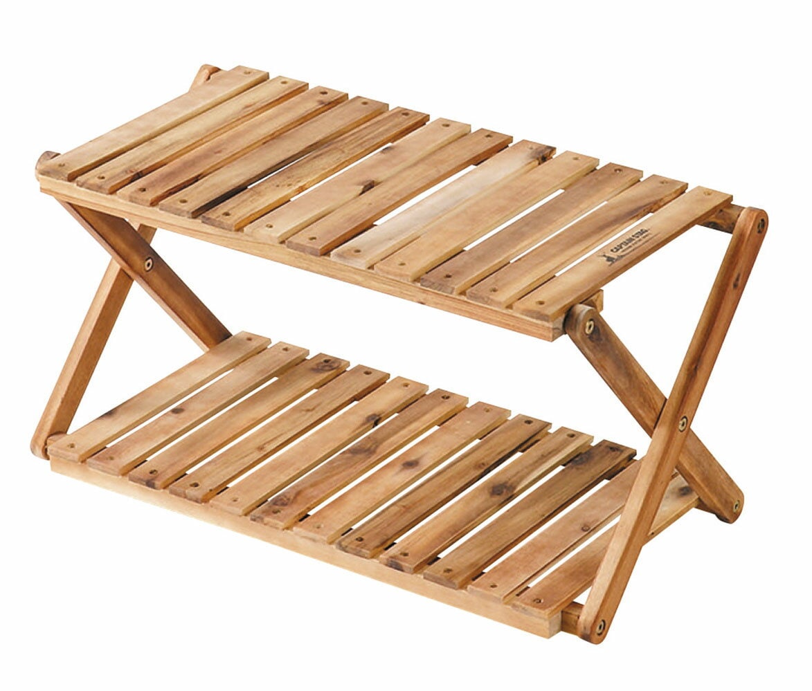 【送料無料】CAPTAIN STAG キャプテンスタッグ CSクラシックス 木製2段ＭＯＶＥラック 600 UP-2582