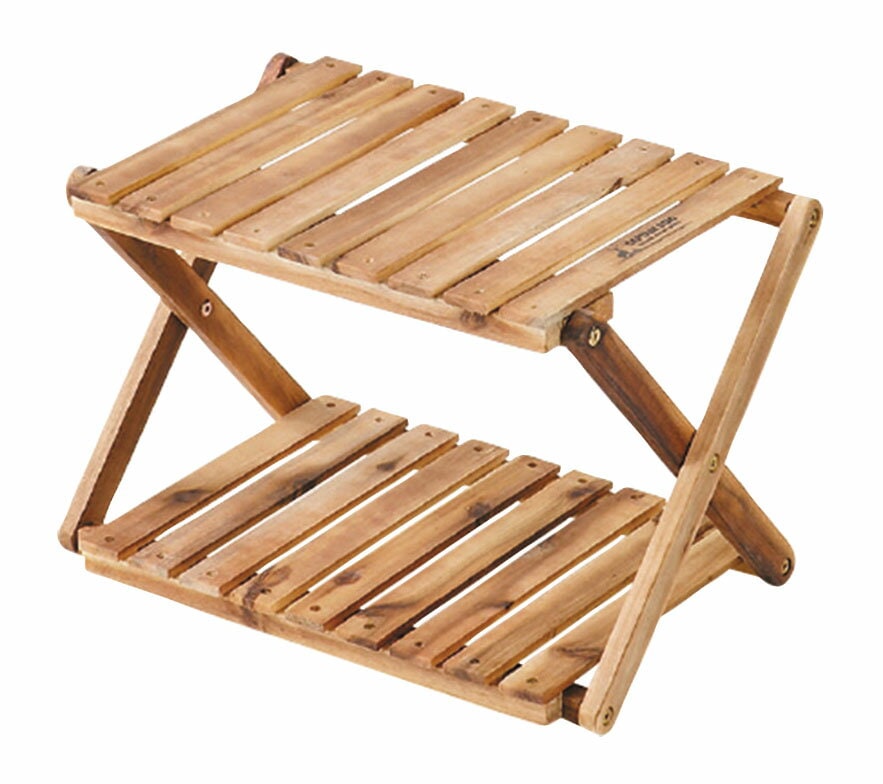 CAPTAIN STAG キャプテンスタッグ CSクラシックス 木製2段ＭＯＶＥラック 460 UP-2585