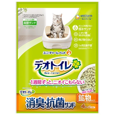 ユニ・チャーム ペットケア 1週間消臭・抗菌デオトイレ 飛び散らない消臭・抗菌サンド 4L