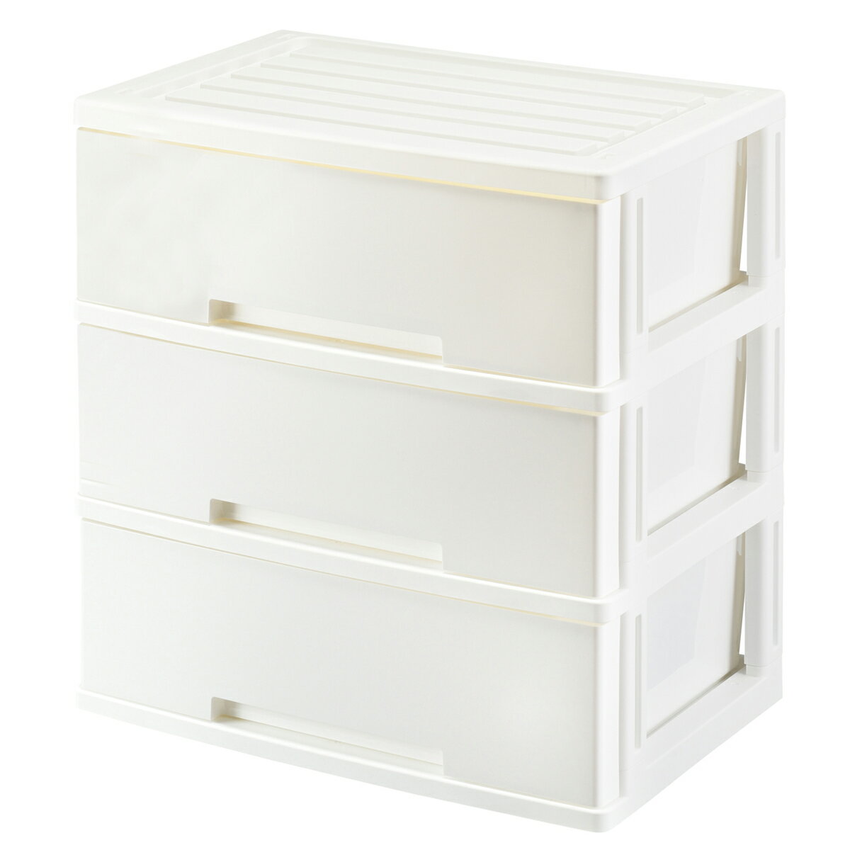 グリーンパル ニューライフ ワイド 衣類収納ケース インテリアチェスト 3段 (ホワイト) 3810065