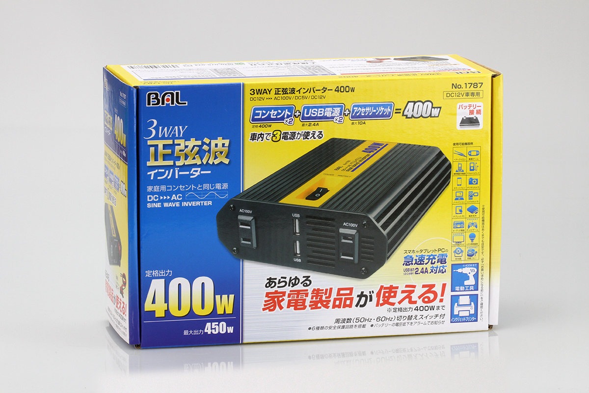 選択 大橋産業 BAL DC AC正弦波インバーター 400W 1787 michelephoenix.com