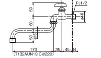 送料無料】TOTO 単水栓 自在水栓 パイプ170mm T130AUN13C | 水廻り 