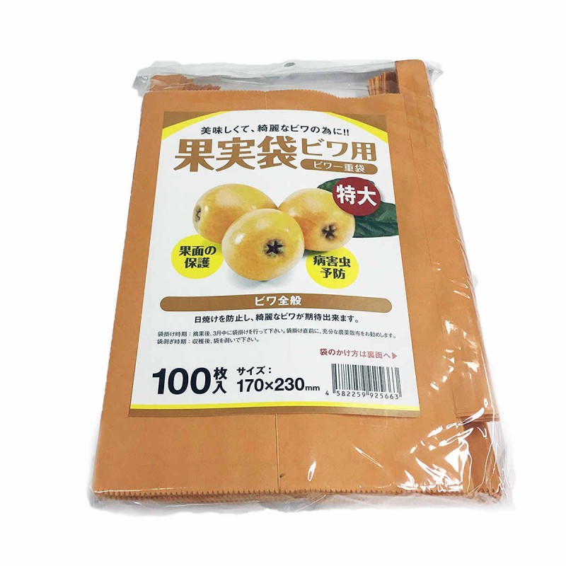 星野 果実袋 びわ一重袋特大100枚入りパック