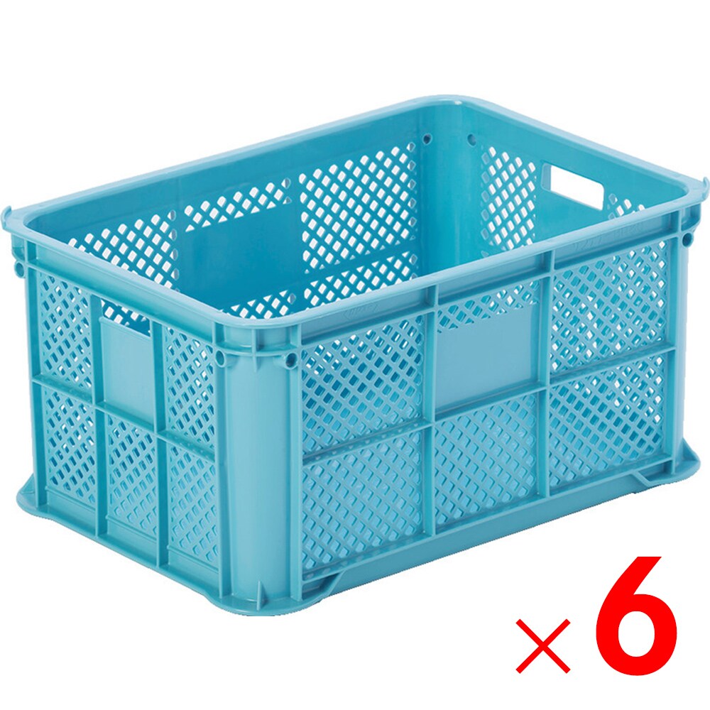 【送料無料】【法人限定】サンコー サンテナーB＃80 ライトブルー 6個 106900 セット販売 【メーカー直送・代引不可・置配不可】