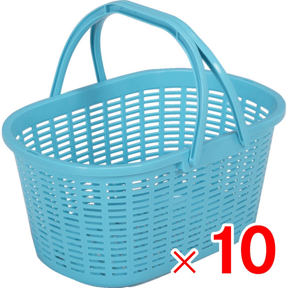 【送料無料】【法人限定】サンコー オランダ篭 ゲタ無 ライトブルー 10個 301302 セット販売 【メーカー直送・代引不可・置配不可】