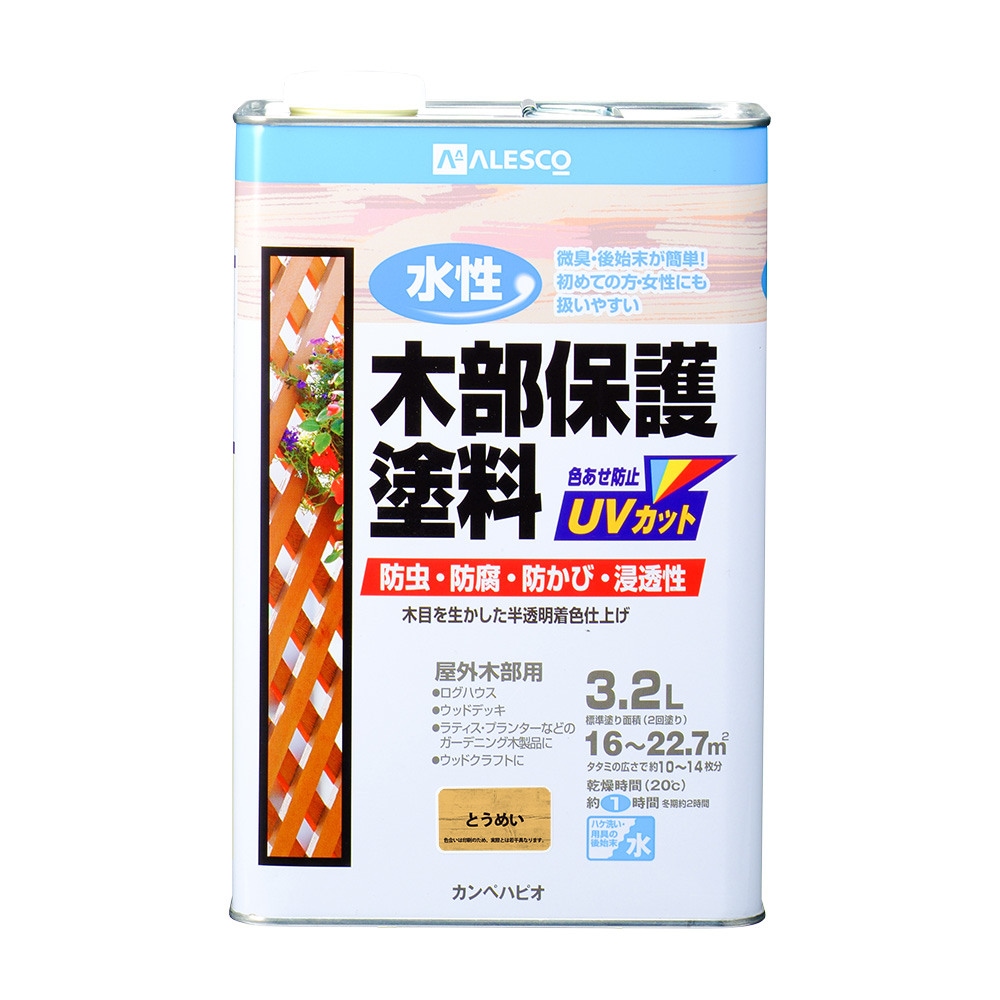 カンペハピオ 水性 屋外木部保護塗料 とうめい 3.2L