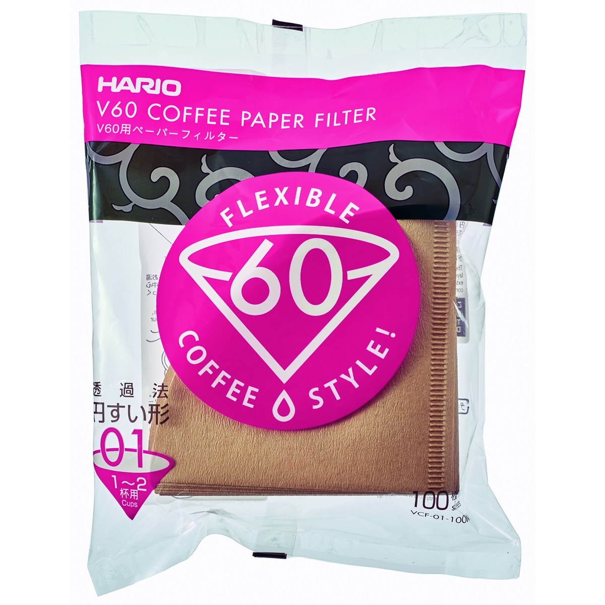 ハリオ V60用 ペーパーフィルターみさらし 1～2杯用 100枚入 VCF01-100M