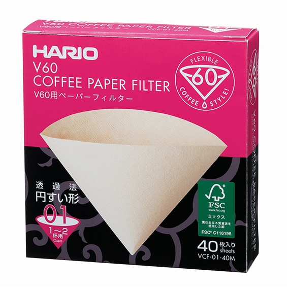 HARIO ハリオ V60ペーパーフィルター01M 40枚入り VCF-01-40M