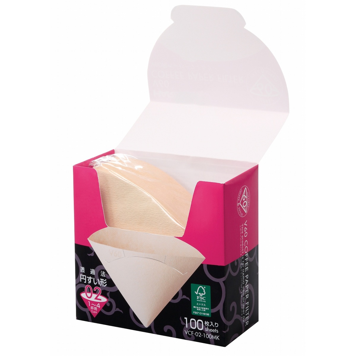 HARIO ハリオ V60ペーパーフィルター02Ｍ 100枚箱入り VCF-02-100MK