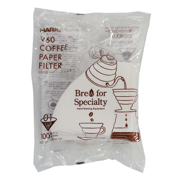 HARIO ハリオ V60ペーパーフィルター01Ｗ 100枚入り CP VCF-01-100W-CP