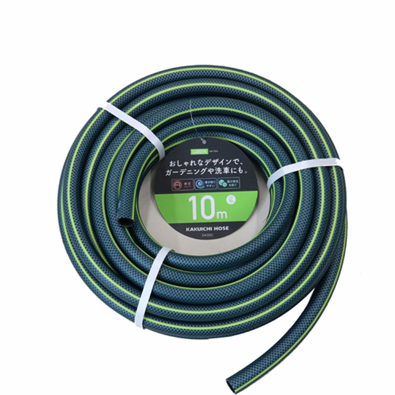 カクイチ 散水用ホース 内径15mm 10M GARDEN グリーン＋ライムグリーンライン G432C
