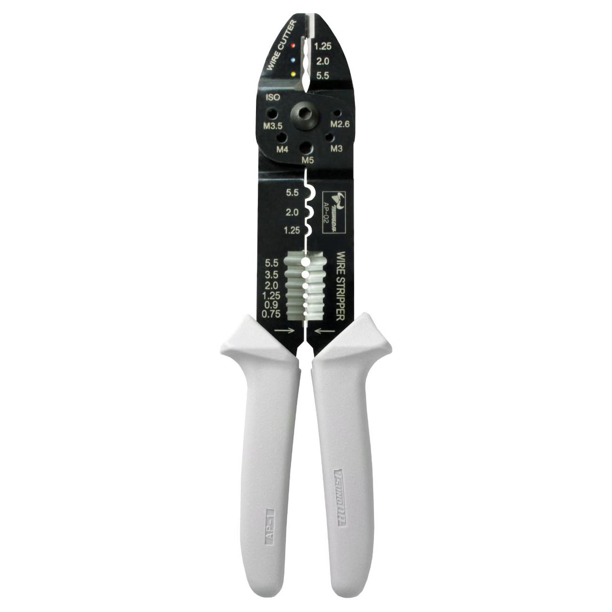 ツノダ 電工万能ペンチ 絶縁圧着端子・裸圧着端子用 230mm AP-02