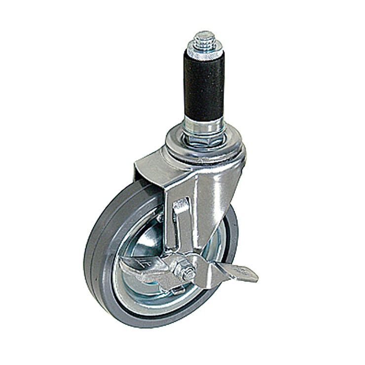矢崎化工 イレクター用金属製キャスター ストッパー付 YGR-100S ST
