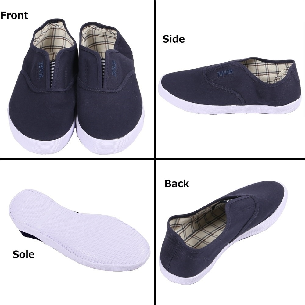 ジプロア カックスシューズ ネイビー 25.5cm スリッポン たびぐつ HZ