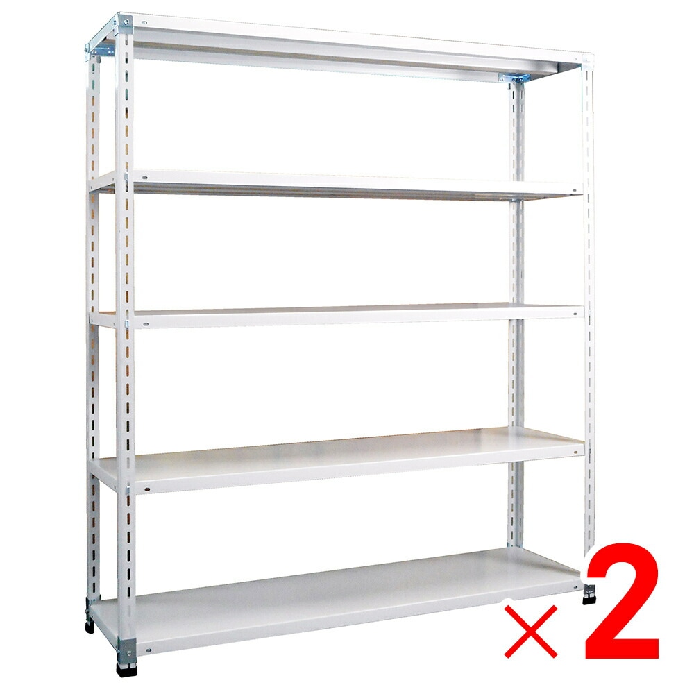【送料無料】【法人限定】福富士 スチールラック 130kgタイプ 幅1520×奥行475×高さ1800mm 5段 エクセレントタイプ FXBC-3 ×2台 【メーカー直送・代引不可・置配不可・配送地域限定】