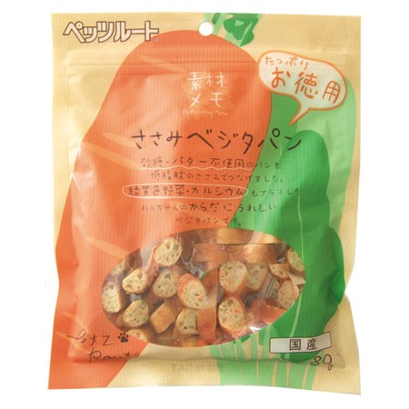 ペッツルート 素材メモ ささみベジタパン お徳用 80g