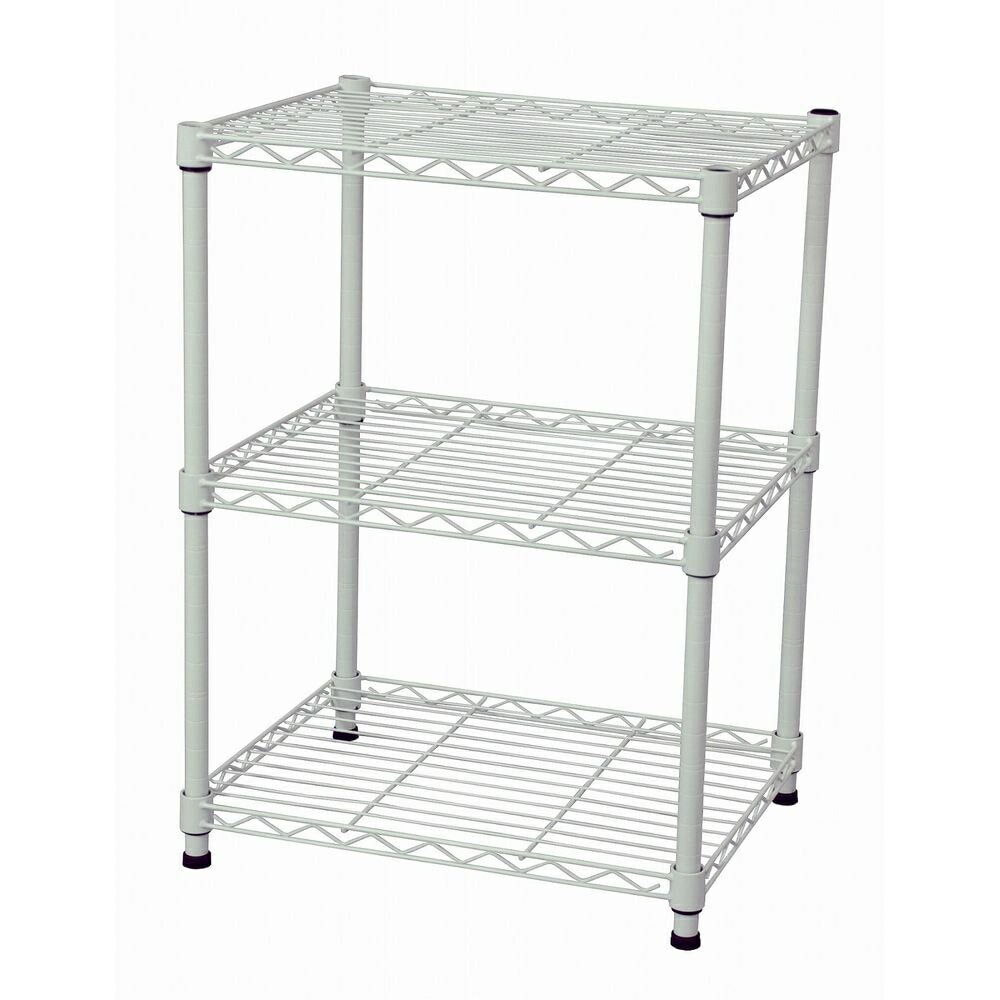 【送料無料】エイ・アイ・エス 19φスチールラックセット 3段 ホワイト NS-4535WH 45x35x61.8cm 【メーカー直送・代引不可・置配不可】