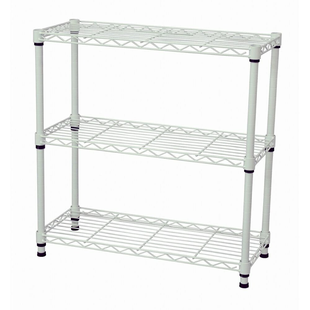 【送料無料】エイ・アイ・エス 19φスチールラックセット 3段 ホワイト NS-6025WH 幅60x奥25x高61.8cm 【メーカー直送・代引不可・置配不可】