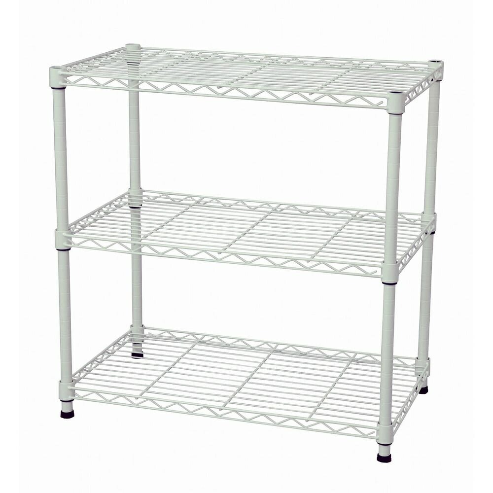 【送料無料】エイ・アイ・エス 19φスチールラックセット 3段 ホワイト NS-6035WH 60x35x61.8cm 【メーカー直送・代引不可・置配不可】